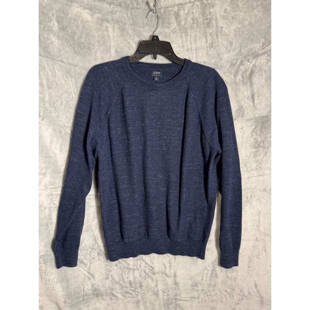 J.Crew Mens‎ Navy Blue 100% Cotton Crewneck Sweater Large L